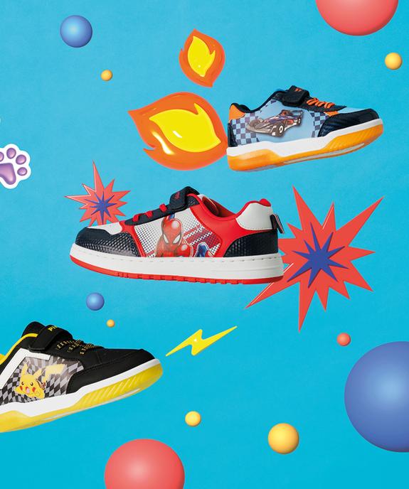 Baskets à scratch à tige basse imprimée garçon - Hotwheels vue7 - HOT WHEELS - GEMO