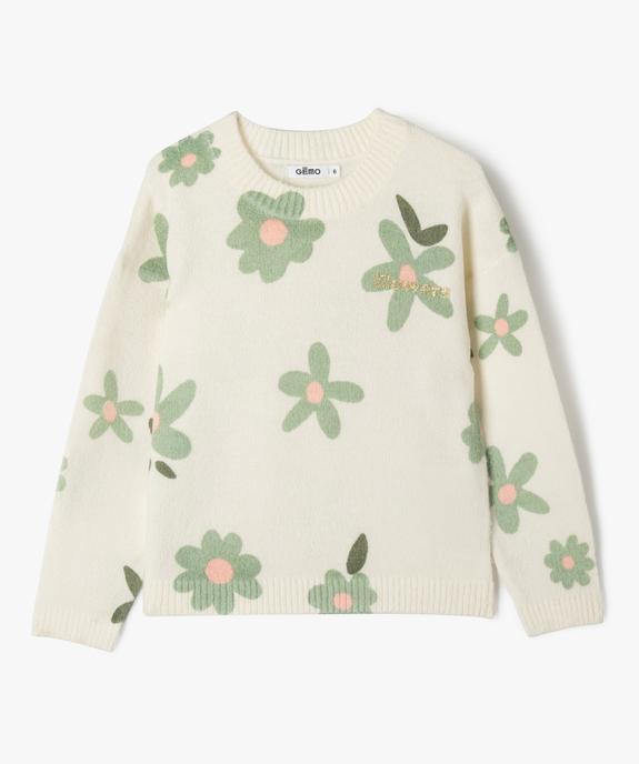 Pull à col rond en maille avec motifs fille vue1 - GEMO (ENFANT) - GEMO