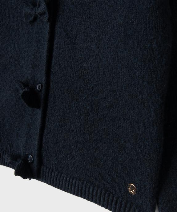 Gilet à col rond et petits noeuds fille - LuluCastagnette vue3 - LULUCASTAGNETTE - GEMO