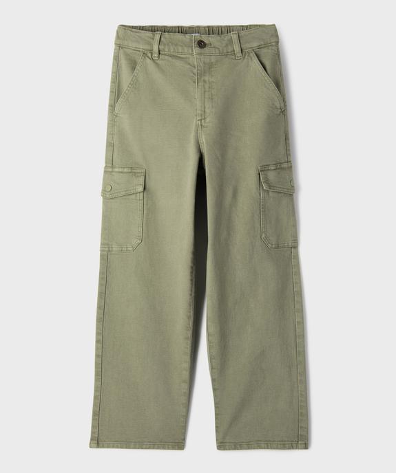 Pantalon cargo loose en denim stretch coloré garçon vue1 - GEMO (JUNIOR) - GEMO
