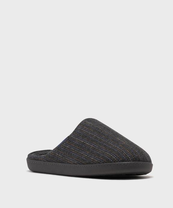Chaussons mules à rayures multicolores homme - Isotoner vue2 - ISOTONER - GEMO