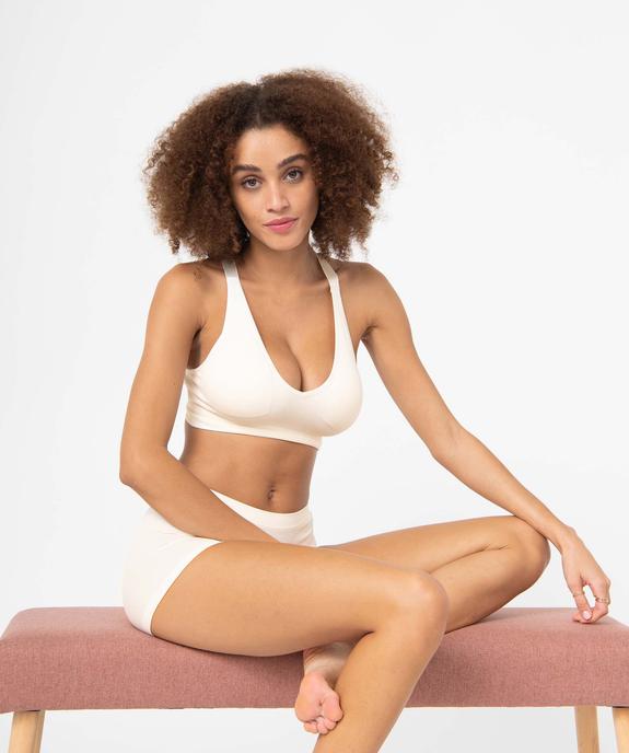 Brassière de sport femme avec bretelles croisées dans le dos vue1 - GEMO(HOMWR FEM) - GEMO