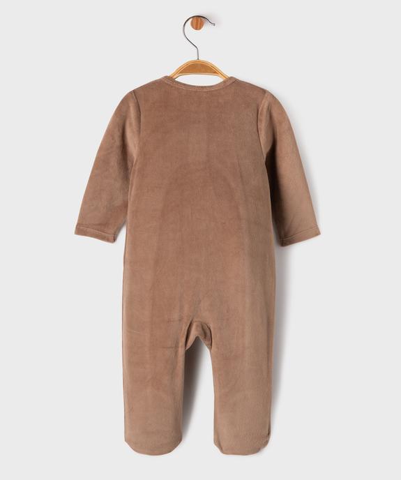 Pyjama en velours ouvert devant motif renne noël bébé vue4 - GEMO 4G BEBE - GEMO