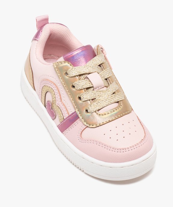 Baskets basses à lacets et zips motifs irisés fille vue6 - LOVELY WINGS GEMO FOR GOOD - GEMO