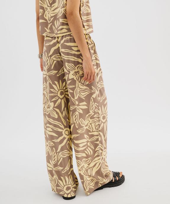 Pantalon large et fluide en viscose imprimée femme vue4 - GEMO 4G FEMME - GEMO