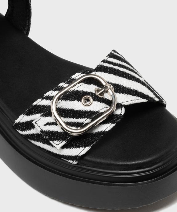 Sandales à motif animalier sur semelle plateforme femme - 5 Miles vue6 - 5 MILES - GEMO