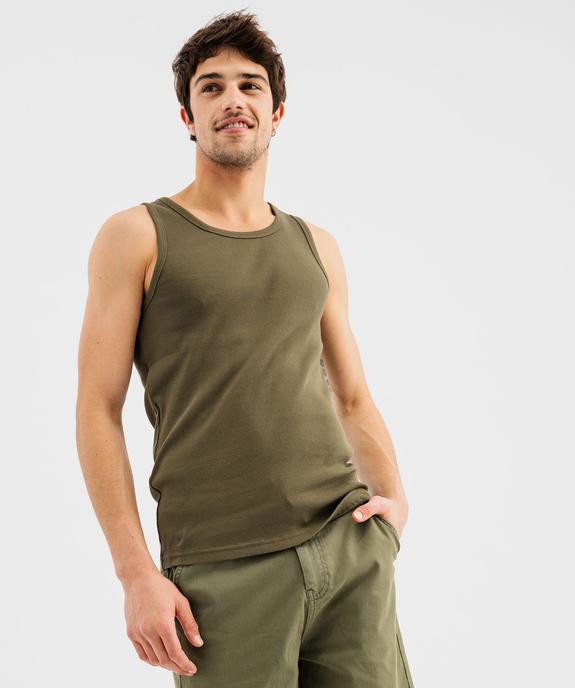 Débardeur uni en maille côtelée homme vue1 - GEMO 4G HOMME - GEMO