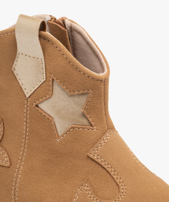 Boots fille à zip style santiags avec étoile  vue6 - LOVELY WINGS GEMO FOR GOOD - GEMO