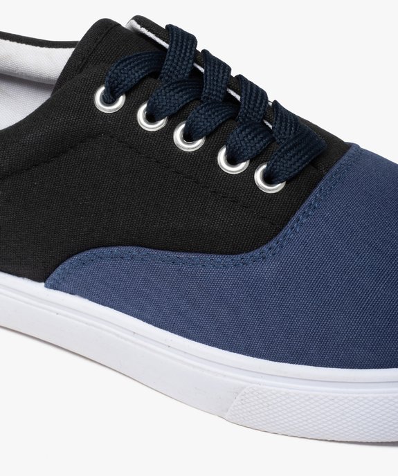 Baskets homme en toile bicolores et à lacets vue6 - GEMO 4G HOMME - GEMO