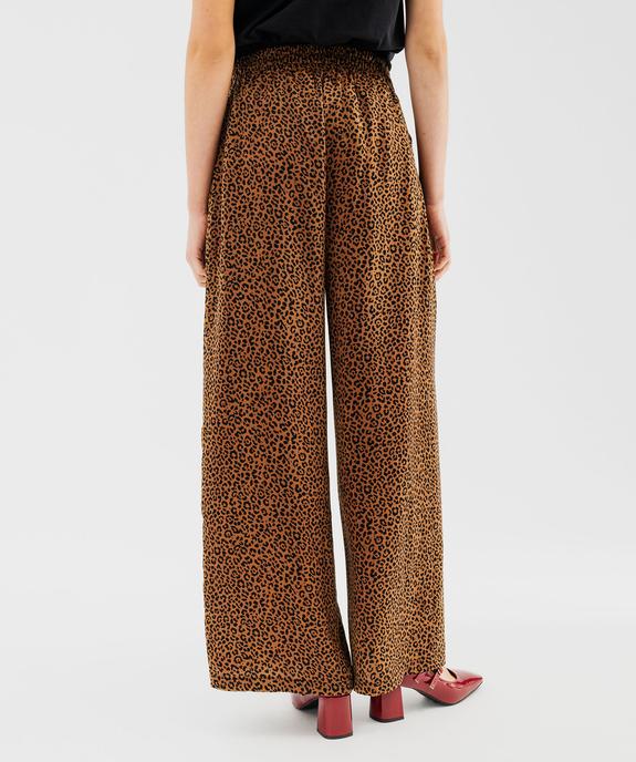 Pantalon fluide coupe large à motif léopard femme - GEMO(FEMME PAP) Pantalon fluide coupe large à motif léopard femme vue3 - GEMO(FEMME PAP) - GEMO