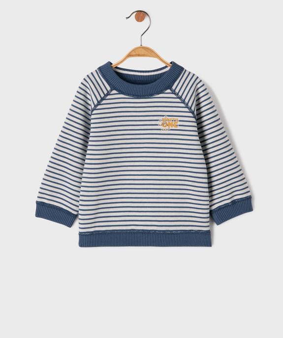 Sweat réversible avec motif et rayures bébé garçon vue4 - GEMO 4G BEBE - GEMO