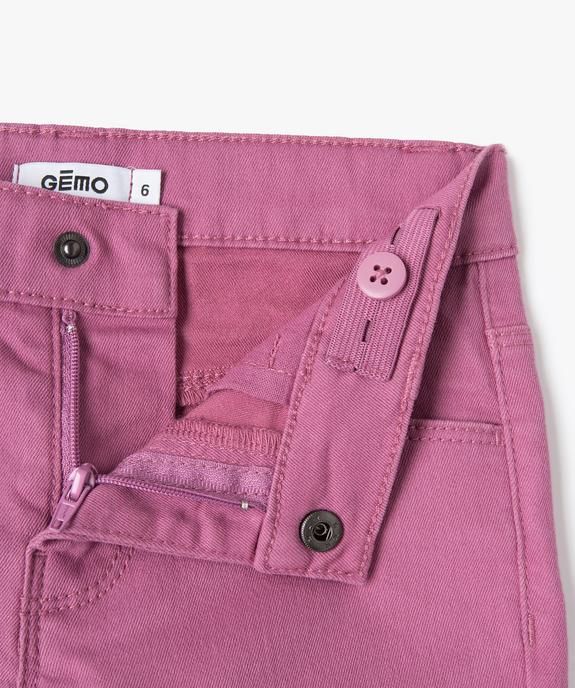 Short fille en coton stretch uni à revers vue2 - GEMO 4G FILLE - GEMO