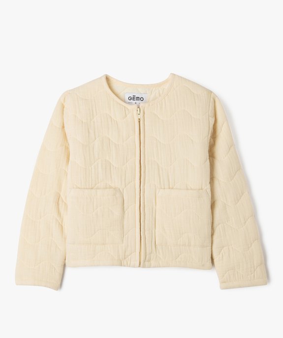 Veste zippée et matelassée coupe droite fille vue1 - GEMO (ENFANT) - GEMO