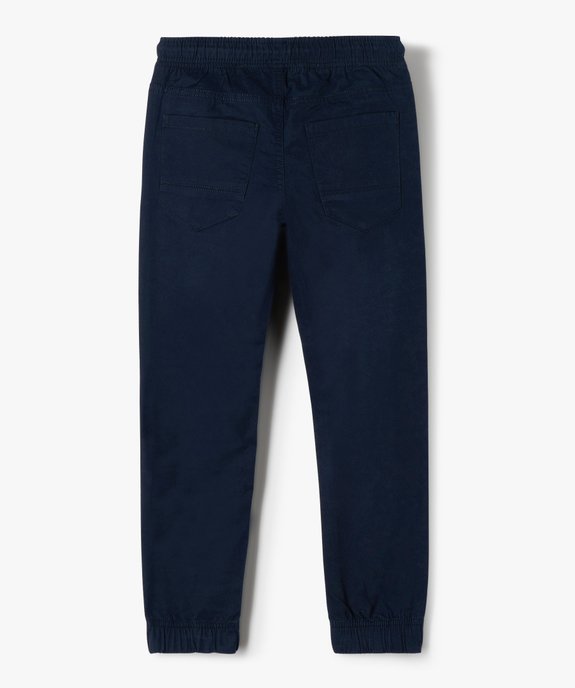 Pantalon garçon en toile avec taille et chevilles élastiquées vue4 - GEMO 4G GARCON - GEMO
