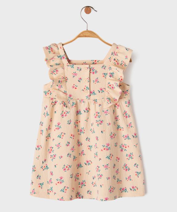 Robe sans manches à volant et motif fleuri bébé fille vue3 - GEMO 4G BEBE - GEMO