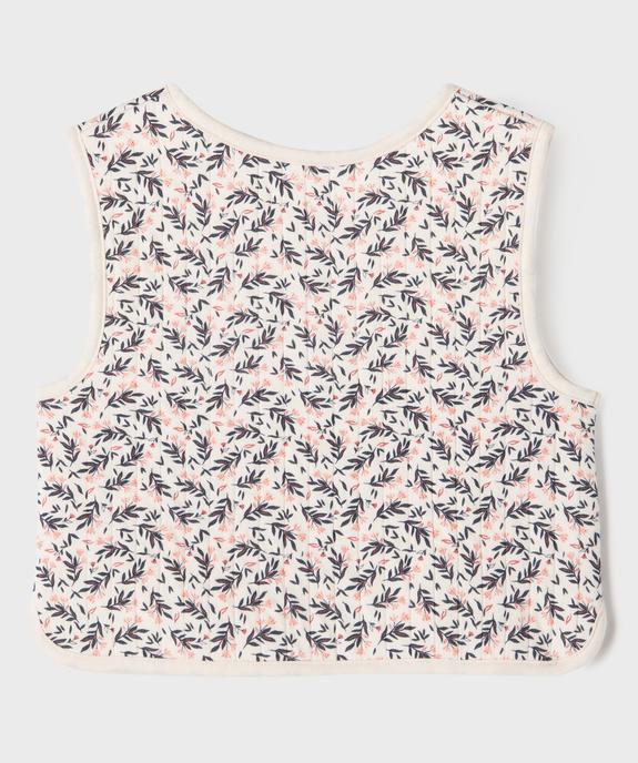 Gilet sans manches à motifs fleuris fille vue3 - GEMO (ENFANT) - GEMO