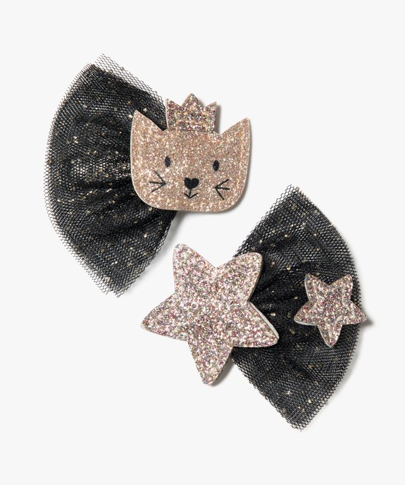 Pinces à cheveux fille avec tulle et paillettes (lot de 2) vue1 - GEMO (ACCESS) - GEMO