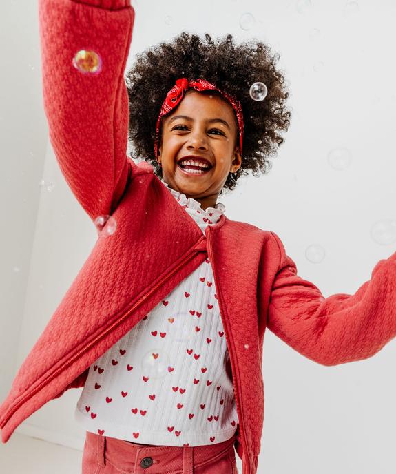 Sweat zippé en maille fantaisie fille vue1 - GEMO (ENFANT) - GEMO