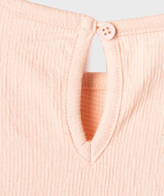 Tee-shirt manches courtes en maille texturée bébé fille vue2 - GEMO 4G BEBE - GEMO