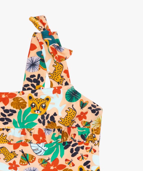 Maillot de bain fille imprimé avec haut couvrant  vue2 - GEMO(BEBE DEBT) - GEMO