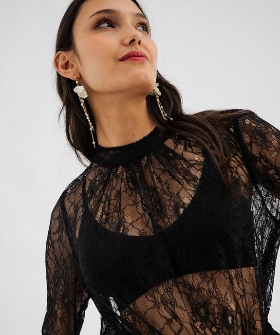 Blouse manches longues en dentelle transparente femme vue3 - GEMO(FEMME PAP) - GEMO
