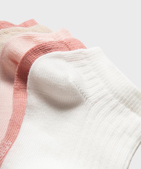 Chaussettes ultra courtes en coton côtelé fille (lot de 5) vue2 - GEMO 4G FILLE - GEMO