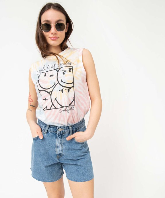 Débardeur femme multicolore avec motif - Smiley World vue1 - SMILEY - GEMO
