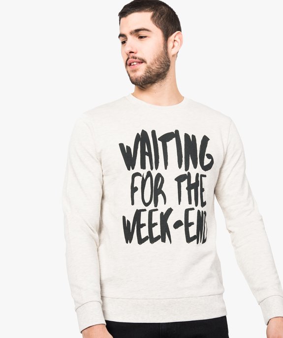 Sweat avec grand imprimé poitrine vue1 - GEMO (HOMME) - GEMO