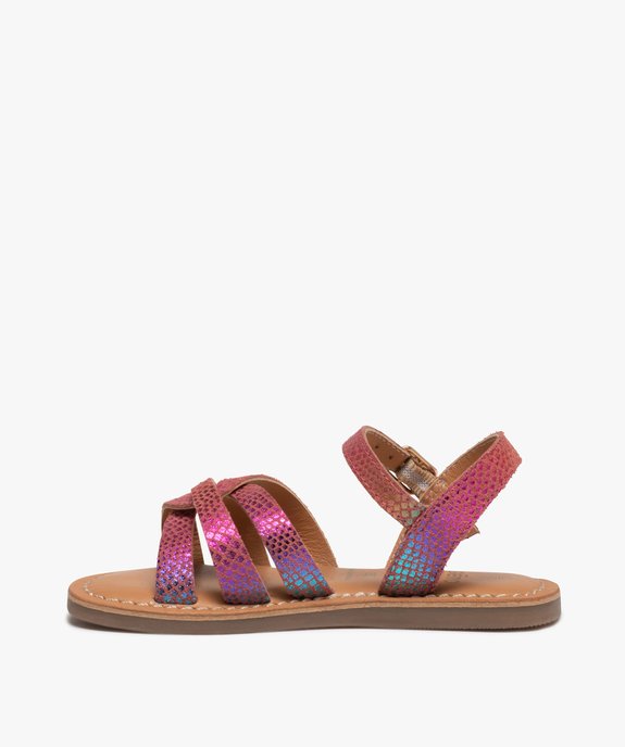Sandales fille à talon plat et brides métallisées vue3 - GEMO (ENFANT) - GEMO