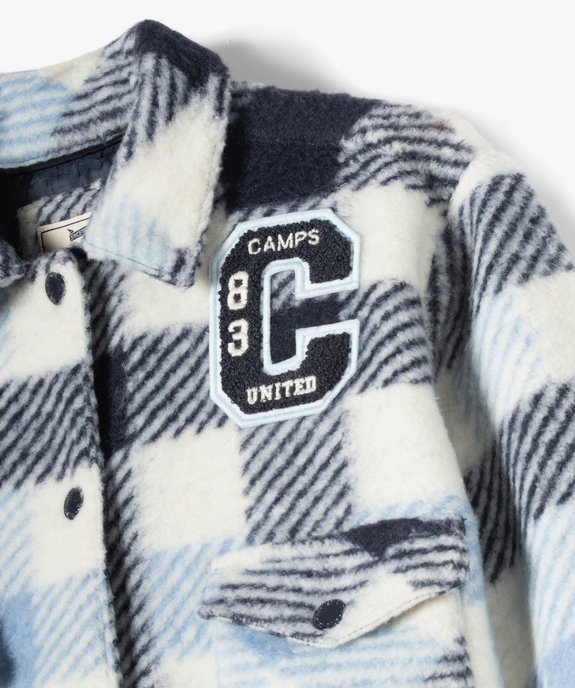 Blouson fille court à carreaux - Camps United vue4 - CAMPS UNITED - GEMO