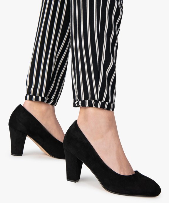 Escarpins femme en suédine coupe spéciale pied large vue1 - GEMO(URBAIN) - GEMO