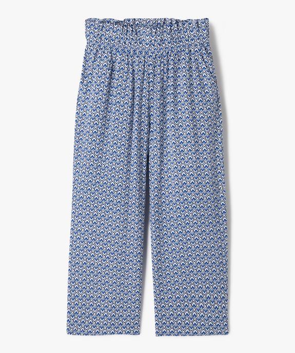 Pantalon fluide imprimé en viscose fille vue1 - GEMO 4G FILLE - GEMO