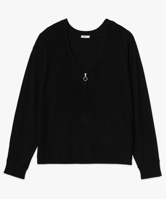 Pull col V zippé avec manches chauve-souris femme grande taille vue4 - GEMO 4G GT - GEMO