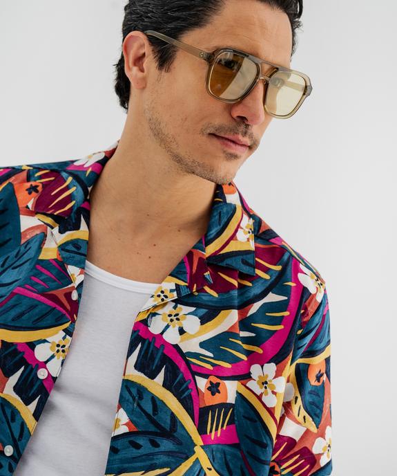 Chemise manches courtes et col cubain en viscose majoritaire homme vue2 - GEMO 4G HOMME - GEMO