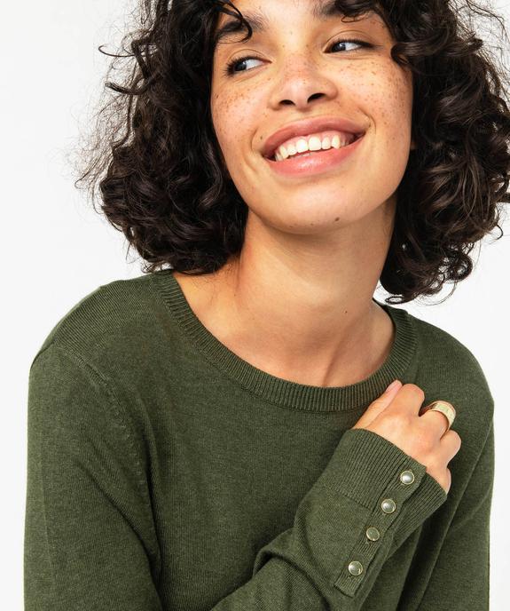 Pull à col rond en maille fine femme vue2 - GEMO 4G FEMME - GEMO