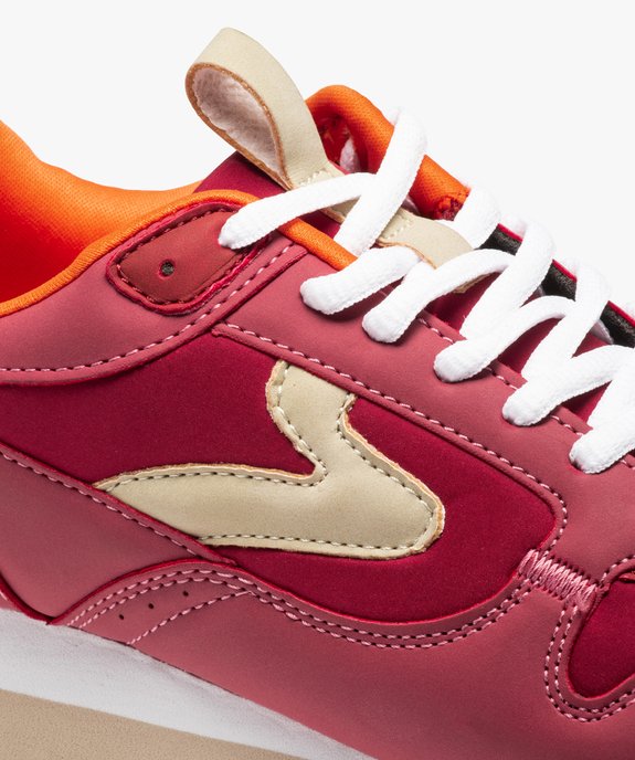 Baskets femme retro-running colorées à lacets vue6 - GEMO (SPORTSWR) - GEMO