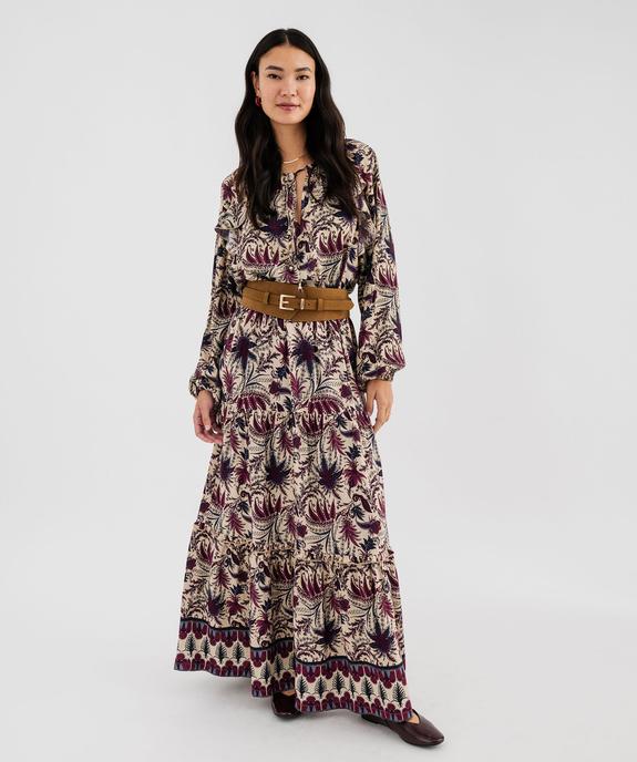 Jupe longue à motifs fleuris et volants femme vue5 - GEMO(FEMME PAP) - GEMO