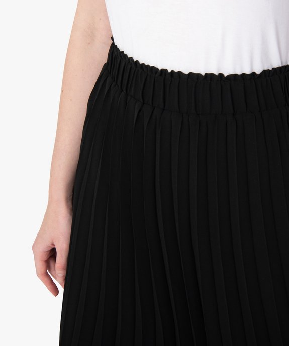 Jupe femme plissée unie avec taille froncée vue2 - GEMO(FEMME PAP) - GEMO