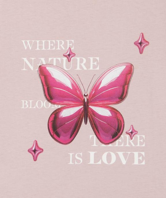 Tee-shirt manches courtes avec motif girly fille vue4 - GEMO 4G FILLE - GEMO