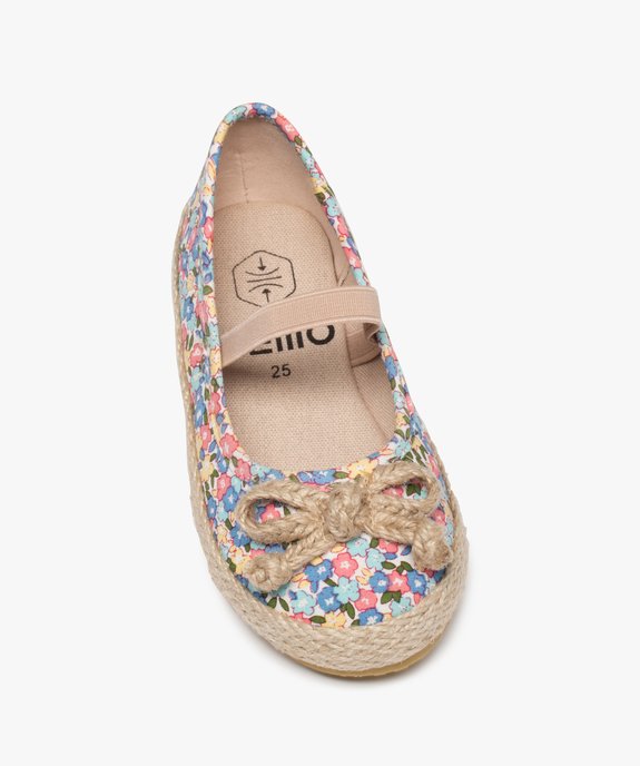 Ballerines fille en toile imprimée et bride élastique vue5 - GEMO (ENFANT) - GEMO
