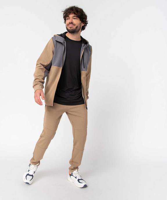 Pantalon homme en maille à poches zippées et taille élastiquée vue5 - GEMO (HOMME) - GEMO