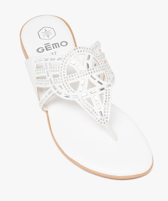 Mules femme à bride entre-doigts fantaisie avec bijoux vue5 - GEMO (CASUAL) - GEMO