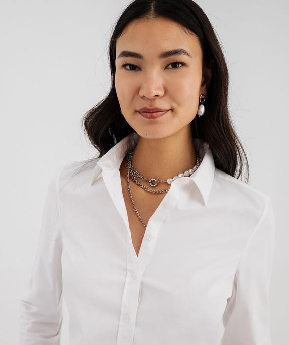 Chemise unie coupe cintrée femme vue2 - GEMO(FEMME PAP) - GEMO