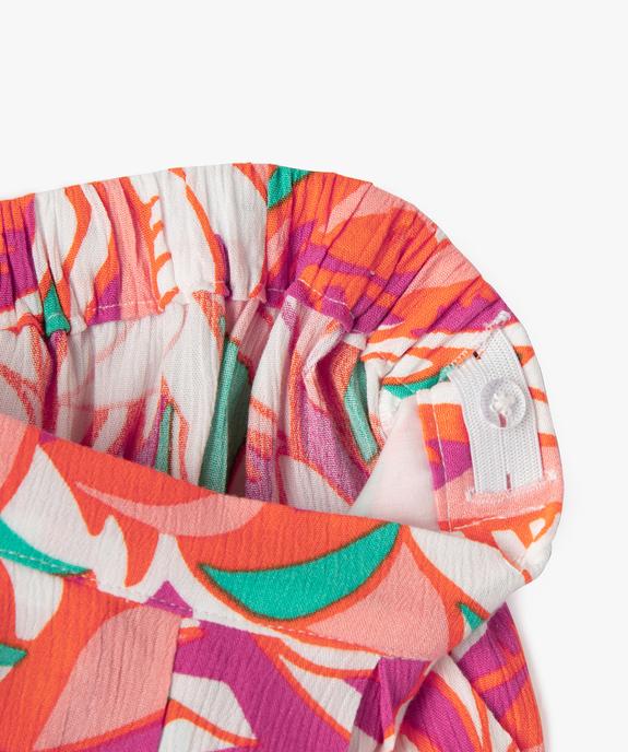 Short ample en viscose froissée fille vue3 - GEMO 4G FILLE - GEMO