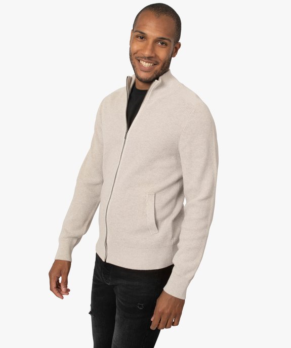 Gilet homme zippé à col montant vue1 - GEMO (HOMME) - GEMO