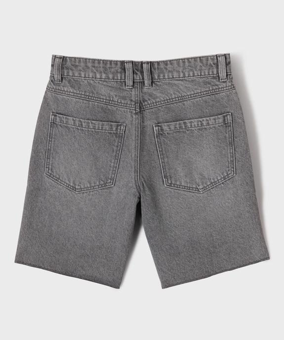 Short en jean droit et long à finition bord-franc fille vue3 - GEMO (JUNIOR) - GEMO