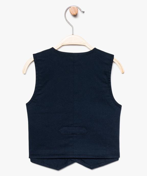 Veston bébé garçon uni avec rabats et doublure rayée vue2 - GEMO(BEBE DEBT) - GEMO
