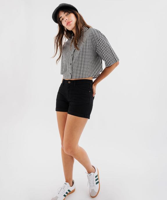 Short en coton stretch avec revers cousus femme vue20 - GEMO 4G FEMME - GEMO