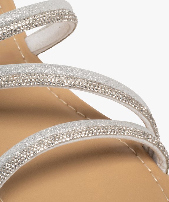 Mules fille à brides tubulaires pailletées et à strass vue6 - GEMO (ENFANT) - GEMO