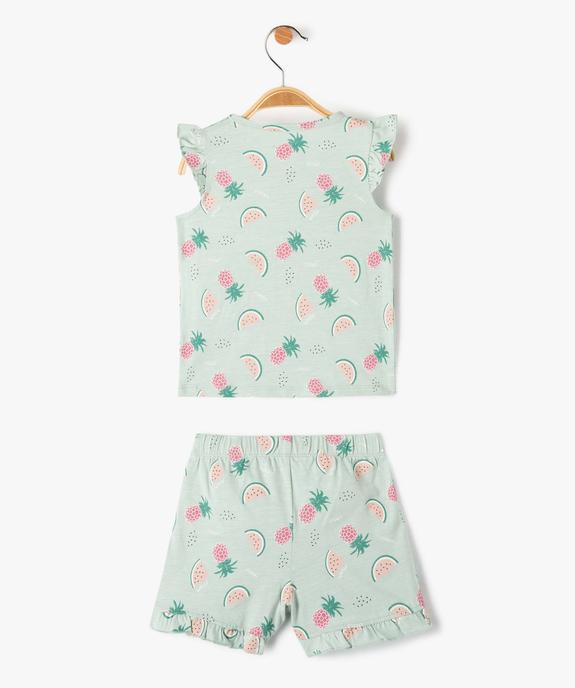 Pyjashort bébé fille 2 pièces à motif fruits vue3 - GEMO(BB COUCHE) - GEMO